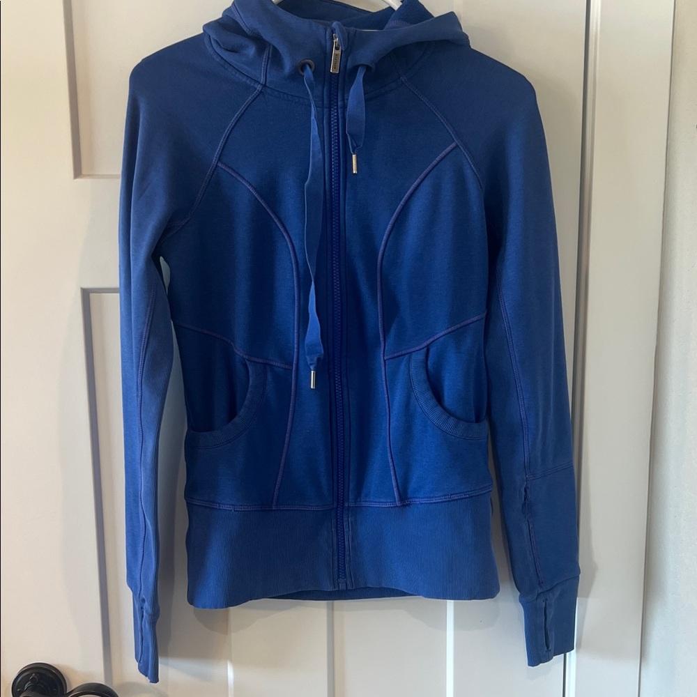 Athleta Full Zip Hoodie XS Blue Athletic Jacket Workout Athleisure